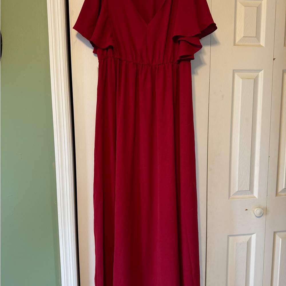 Deep Red Maxi Dress